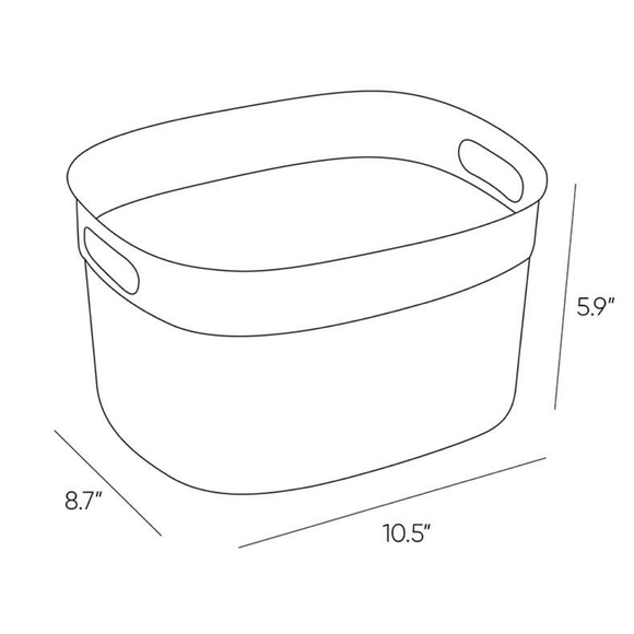 Curver Decorative Plastic Organization & Storage Basket Bin with Handles - Picture 4 of 8